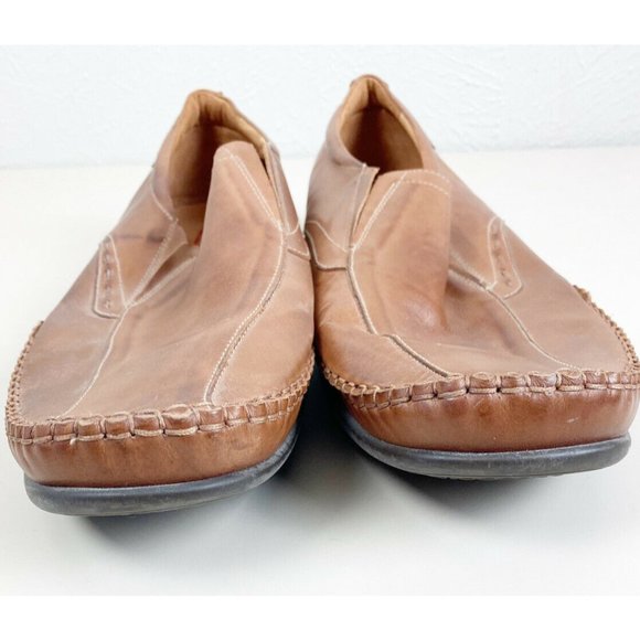 Pikolinos Jerez Mens Size 15.5 Driving Loafers Slip One Leather Brown EUC